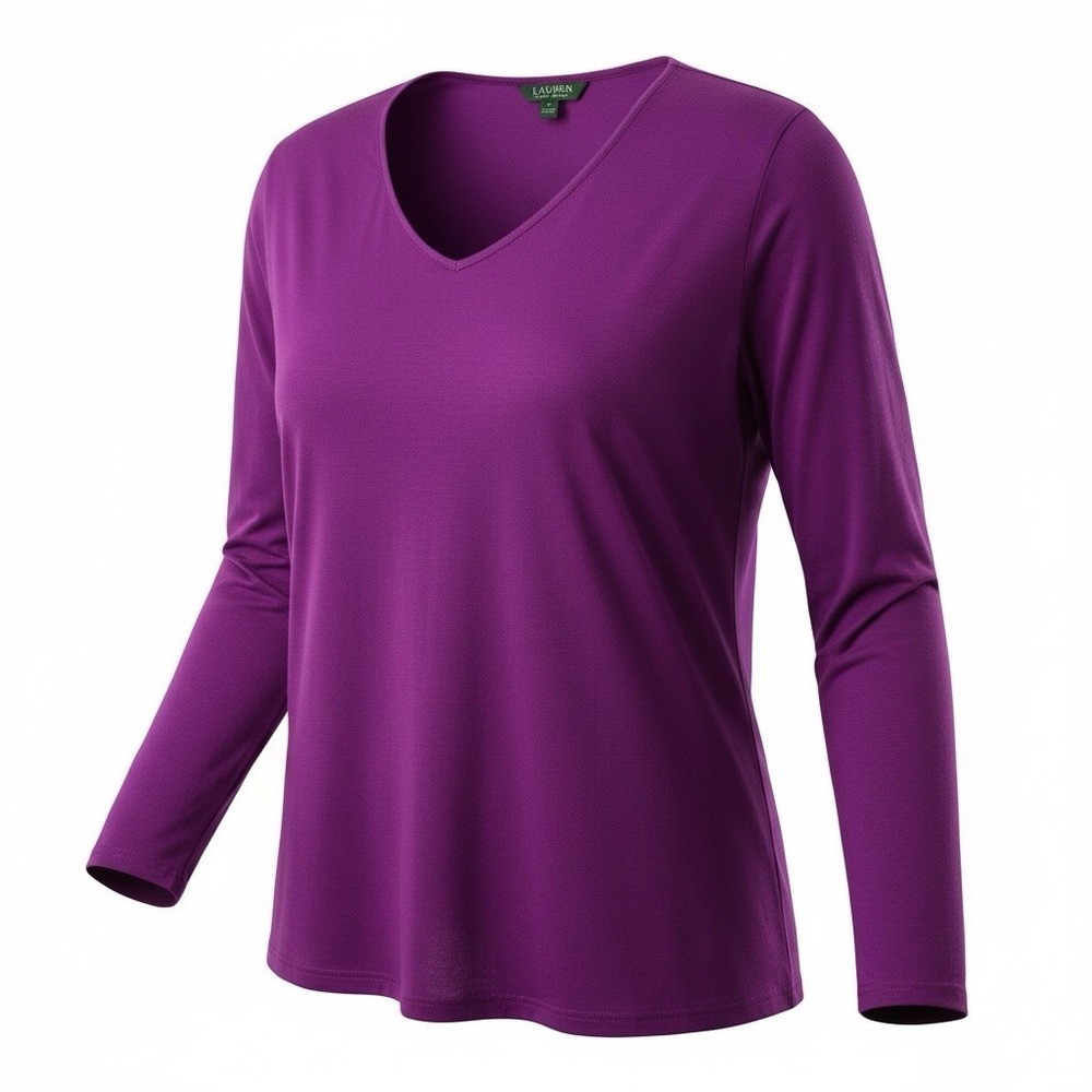 Ralph Lauren Fuschia Purple V-neck 2XL Preppy Capsule Colorful‎ Quality Luxe